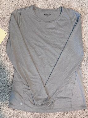Athleta Women's Long Sleeve Crew Tee -  Heather Gray